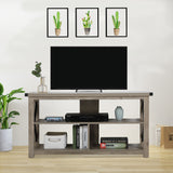 X-design Stand TV Cabinets 47 Inch Retro Rustic Farmhouse Media Console with Open Storage - Gray