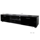 Black TV Stand for 70 Inch TV Stands, Media Console Entertainment Center Television Table, 2 Storage Cabinet with Open Shelves for Living Room Bedroom YF