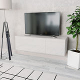TV Cabinet Chipboard 47.2"x15.7"x13.4" High Gloss White