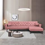 Convertible Sofa bed sleeper Pink velvet