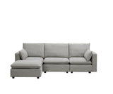 2 Pieces L shaped Sofa with Removable Ottomans