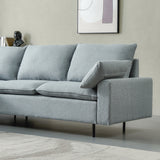 L-Shaped linen sectional sofa with right chaise,Grey