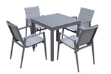 Modern Muse Aluminum Patio Dining Table and Chair 5 pcs Set