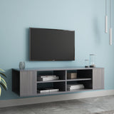 Wall Mounted Media Console,Floating TV Stand Component Shelf with Height Adjustable, Blackoak