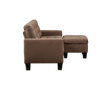 Earsom Sectional Sofa (Rev. Chaise), Brown Linen