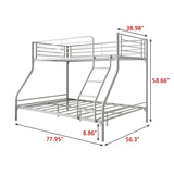 Heavy Duty Twin-Over-Full Metal Bunk Bed, Easy Assembly with Enhanced Upper-Level Guardrail