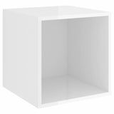2 Piece TV Cabinet Set High Gloss White Chipboard