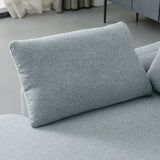 L-Shaped linen sectional sofa with right chaise,Grey