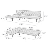 Sofa Bed and Sleepers Couch , Sectional Recliner Couch sofabed , Reversible Sleeper Chaise for Living Room.