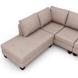 [VIDEO provided]107.25*87"Textured Fabric Sectional Sofa Set, L-shaped Sofa With 5 Seaters for Home Use, Left-arm Facing Chaise