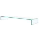 TV Stand / Monitor Riser Glass Clear 43.3"x11.8"x5.1"