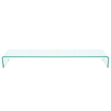 TV Stand / Monitor Riser Glass Clear 43.3"x11.8"x5.1"