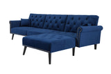 Convertible Sofa bed sleeper Navy blue velvet
