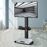 Universal Mobile TV Stand for 32-55" Flat and Curved Panel LED, LCD, and Plasma TVs,Height Adjustable TV Trolley
