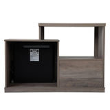 Fireplace TV Stand for TVs Up to 41" Media Entertainment Center Console Table with Open Storage Shelves, Taupe XH