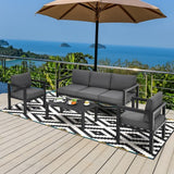 4 Pieces Outdoor Furniture Set for Backyard and Poolside