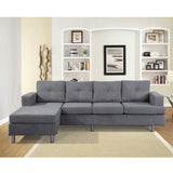 Sectional Sofa Set for Living Room with L Shape Chaise Lounge ,Left or Right Hand Chaise Modern (Grey)