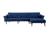 Convertible Sofa bed sleeper Navy blue velvet
