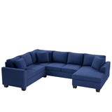 110*86\\\" Sectional Sofa Upholstered Modern English Arm Classic U-shaped Sofa 3 Pillows Included