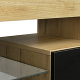Living Room Simple Design TV Stand Cabinet,Oak,Black