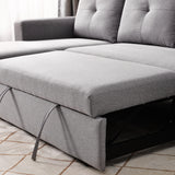 90" Reversible Pull out Sleeper L-Shaped Sectional Storage Sofa Bed,Corner sofa-bed with Storage Chaise Left/Right Handed