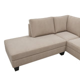[VIDEO provided] 110*86.5*36" Textured Fabric Sectional Sofa Set, 4 pieces, U-shaped Sofa With Removable Ottoman, Left-arm Facing Chaise, Grey