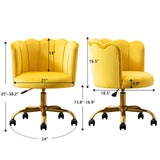 Living Room Chair Accent Chair with Wheel, Yellow