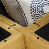 Free Combination Module Sofa L-Shape,4 seats,With Storage,Yellow