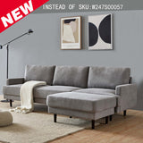 Modern fabric sofa L shape, 3 seater with ottoman-104