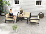 4 piece Outdoor Furniture Set With Outdoor Waterproof Sofa Coffee Table for Restaurant, Outdoor courtyard, Garden, Open-air balcony, Poolside