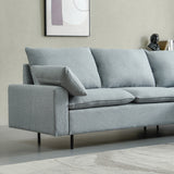 L-Shaped linen sectional sofa with left chaise,Grey