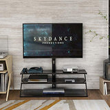 Universal TV Stand Tempered Glass TV Stand Height DjustableTV Stand with Mount 32-65 inch TV