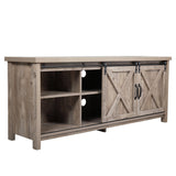 TV Console Cabinet for TVs up to 58 Inch Barn Door TV Stand with Storage - Light gray