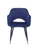 Applewood Accent Chair, Ocean Blue Velvet & Gold