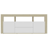 TV Cabinet White and Sonoma Oak 47.2"x11.8"x19.7" Chipboard