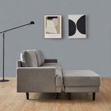 Modern fabric sofa L shape, 3 seater with ottoman-104" Gray