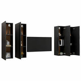 TV Cabinets 4 pcs Black 12"x11.8"x43.3" Chipboard