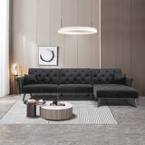 Convertible Sofa bed sleeper Black velvet