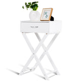 Design Sofa Side Table with X-Shape Drawer for Living Room Bedroom