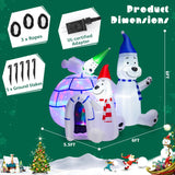 6 Feet Christmas Decoration with 3 Lovable Polar Bears