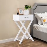 Design Sofa Side Table with X-Shape Drawer for Living Room Bedroom