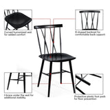 Set of 2 Stackable Dining Chairs with Backrest