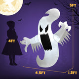 Inflatable Halloween Hanging Ghost Decoration with Built-In LED Lights
