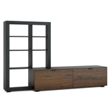 2-In-1 TV Stand with 4-Tier Bookshelf for Tvs up to 50 Inch