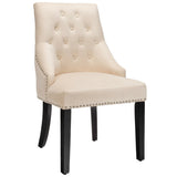 Modern Upholstered Button-Tufted Dining Chair with Naild Trim