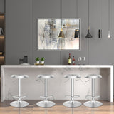 Modern Swivel Adjustable Height Bar Stool with Footrest for Pub Bistro Kitchen Dining