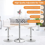 360° Swivel Cocktail Pub Table with Sliver Leg and Base