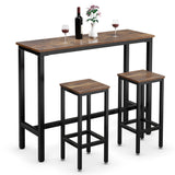 3 Pieces Counter Height Bar Furniture Set with Backless Stools