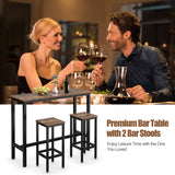 3 Pieces Counter Height Bar Furniture Set with Backless Stools