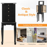 2 Colors Armoire Storage Standing Jewelry Cabinet with Mirror